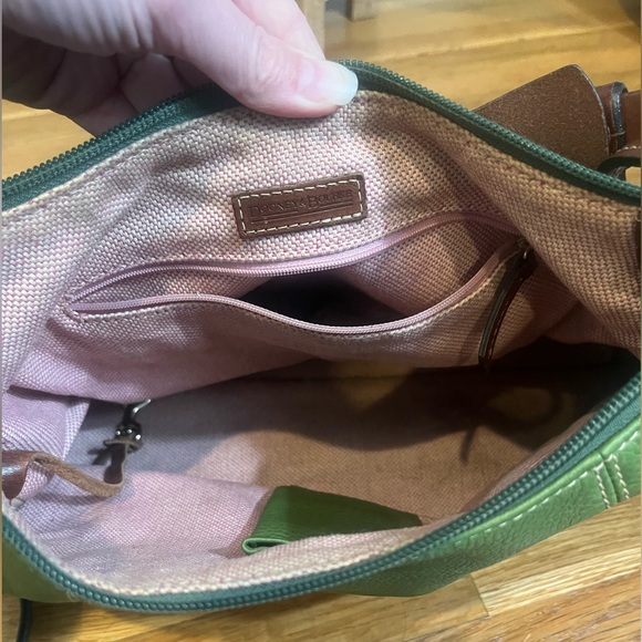 EUC Vintage Dooney & Bourke Hobo Whipstitch Leather Shoulder Handbag Apple Green - Picture 11 of 11